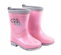 PERLETTI Rosa Gummistiefel für Kleine Mädchen - Pink Regen Stiefel Kleinkind Kindergarten 3 4 5 6 Jahre - Kinderstiefel Stiefeletten Reflektierend für Kinder Maedchen (Perlrose, numeric_24)
