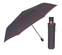 PERLETTI Schwarzer Regenschirm Herren Automatik mit Muster - Windsicher Taschenschirm Schottenkaro mit Griff - Herrenschirm Leicht Sturmfest Winddicht - Durchm 96 cm (Grau)