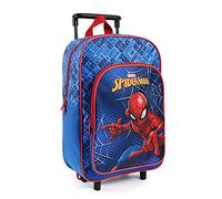 PERLETTI Spiderman Kinderrucksack Kinder 3 4 5 6 Jahre - Marvel Superheld Kindergartenrucksack Jungen mit 2 Rollen und Fronttasche - Spider Man Trolley Backpack Kleinkind Kindergarten - 36x25x12 cm