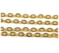 Perlin 3 Meter Gliederkette Link Kette Metallkette Oval 3x2 mm Gold Schmuckkette Meterware zur Schmuckherstellung von Halsketten Armband DIY Basteln