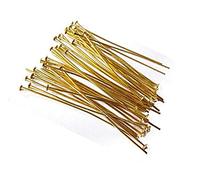 Perlin 350 Kettelstifte Gold 40 mm x 0,7 mm Kopfstifte Nietstifte Perlenstifte Schmuckzubehör Bastelzubehör DIY Schmuckherstellung Metall