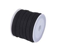 Perlin Faux Wildleder Schnur 5m Lange, 4mm und 5mm Breite, für DIY Schmuckherstellung, Mikrofaser Flache Spitze Kunsthandwerk Cordage für Armband Halskette Perlenschnur (Schwarz, 5mm) 1x Rolle