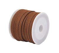 Perlin Faux Wildleder Schnur 5m Lange, 4mm und 5mm Breite, für DIY Schmuckherstellung, Mikrofaser Flache Spitze Kunsthandwerk Cordage für Armband Halskette Perlenschnur (Braun, 5mm) 1x Rolle