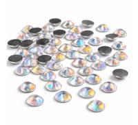 Perlin Hotfix Strasssteine 14400 Stück SS6 2 mm Crystal AB Glas Rhinestones zum Aufbügeln Glitzersteine für Kleidung DIY Basteln Textil Dekoration