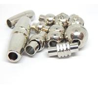Perlin Magnetverschlüsse Kettenverschluss Schmuckverschluss Mischung Set 10 Stück 10 Verschiedene Modelle Loch 2mm 3mm 4mm Leder Endkappen für Armband Schmuck Halskette Silber