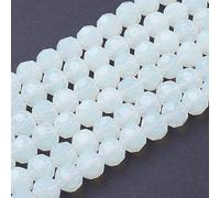 Perlin Mondsteine Edelstein Perlen Rund Weiß Opal Syntetischer Facettiert Halbedelstein Schmuckperlen Schmuckstein, Beads Gemstone (4mm)