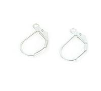 Perlin Ohrstecker Ohrringe Ohrhaken Rund 15mm Klapp Brisuren Ohrhänger Silber Ohr-Verschluss Klappbügel Basteln Zubehör 30 Stk