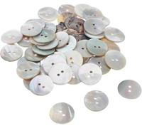 Perlmuttknöpfe zum Nähen, Perlmutt-Set, Muschelknöpfe für Kleidung, Blazer, Anzüge, Hemden, Basteln, DIY, 15 mm/18 mm/20 mm, 3 Größen, 2 Löcher, Nähutensilien und Zubehör, 30 Stück