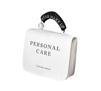 Permanent University-Kosmetiktasche aus Stoff, mit undurchlässiger TPU-Tasche und attraktivem Clip-Ende, undurchlässige Make-up-Tasche, attraktives Ende, Weiß, Mass Beauty