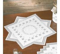 Permin Hardanger Tischdecke Stickpackung Hardanger Kranz Zählmuster, Multifarbig