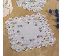 Permin Hardanger Tischdecke Stickpackung Hardanger Veilchen Zählmuster, Multifarbig