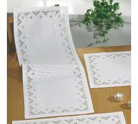 Permin Hardanger Tischläufer Stickpackung Hardanger Zählmuster, Multifarbig