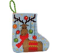Permin Kreuzstich Stickpackung Weihnachtsstrumpf mini Elch Zählmuster
