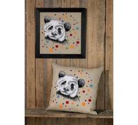 Permin Stickkissen Kreuzstich Stickpackung Panda Zählmuster