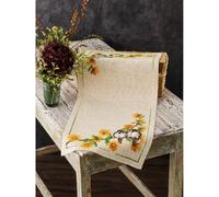 Permin Tischläufer Kreuzstich Stickpackung Butterblume und Haussperling Zählmuster
