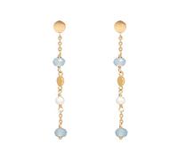 Pernille Corydon Ohrringe Hängend Damen Gold - Afterglow Sea/Shades of Summer Serie -Perlen und Achate in Blau - Silber vergoldet - E256g