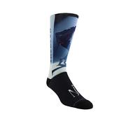 PERRI'S SOCKS Michael Jackson Offiziell lizenzierte Dye Sublimation Crew Socken - gepolsterte Neuheit Socken für Damen und Herren, Schwarz und Blau, Medium