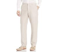 Perry Ellis Herren Linen Suit Pant Klassische Hose, Fischgräte aus natürlichem Leinen, 34W / 30L