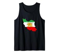 Persische Löwen-Flagge, Iran-Karte, iranische Heritage-Flagge. Tank Top