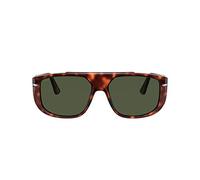 Persol Po3261s Rechteckige Sonnenbrille, Havanna/Grün, One Size