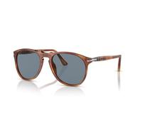 PERSOL Unisex-Erwachsene 0Po9649S 96/56 55 Sonnenbrille, Braun (Light Havana/Crystal Blue)