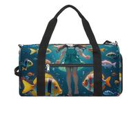 Person in The Underwater World Sporttasche, leichte Reisetasche, Wochenendtasche für Damen und Herren, weiß, Einheitsgröße, weiß, Einheitsgröße