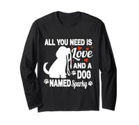 Personalisierbarer Hunde-Name mit glitzerndem niedlichem Hunde-Haustier-Liebhaber Langarmshirt