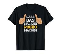Personalisiere Spruch - Vorname Mario T-Shirt Schwarz Klein Klassische Passform Kurzarm Männer Vatertag