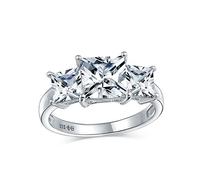 Personalisieren Sie 2Ct Quadrat Aaa Cz Princess Cut Abschlussballise Ring Cubic Zirconia Vergangenheit Gegenwart Zukunft Drei Stein Verlobungsring Für Frauen .925 Sterling Silber Anpassbar