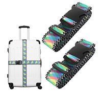 Personalisiert Koffergurt 2er Set Kofferband Einstellbare Gepäckgurt Gepäckband Gepäckgurte Koffergurte 2 stück kofferbänder Auffällig Luggage Strap für Koffer