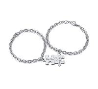 Personalisierte Edelstahl beste Freundschaft Armband Mit 1/2/3/4 Stück Puzzle Anhänger für Damen Paare Schwester Seelenverwandte Puzzle-Armband für Geburtstag Jahrestag Freundschaft Graduierung