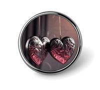 Personalisierte herzförmige Halsketten-Anstecknadel, Aluminiumlegierung, Knopfabzeichen, personalisierbar, exquisite Brosche, klassische Mini-Brosche, 2,5 cm, für Rucksäcke, Hut, Anzug, Jacke