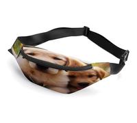 Personalisierte Hüfttasche mit verstellbarem Riemen, Ocean Wave Crossbody Bauchtasche für Reisen, Sport, Laufen, Wandern, Niedlicher Golden Retriever-Welpe, 36*15cm, Lässiger Tagesrucksack