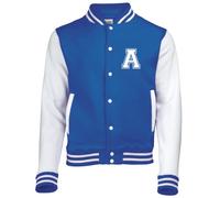 Personalisierte Kinder Uni/College/Baseball Jacke mit Initiale auf der Vorderseite NUR