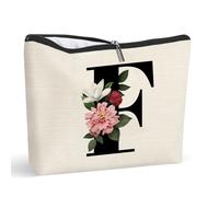 Personalisierte Kosmetiktaschen mit Buchstaben, Geschenk fur Frauen, Anfangsbuchstabe F, Make-up-Tasche, susse Buchstabentaschen mit Initialen, Re