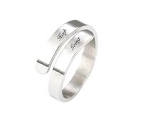 Personalisierte Name Ring für Frauen - benutzerdefinierte Spirale Twist eingraviert Name/Datum Ring, einstellbare offene Wrap Promise Schmuck Geschenk für Hochzeit Engagement