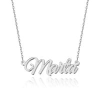 Personalisierte Namenskette Marta - Anpassbarer Gravur-Anhänger aus Edelstahl für Damen - Geschenk für Geburtstage, Jubiläen, Graduierungen, und Valentinstag - Handgefertigt und Individualisierbar