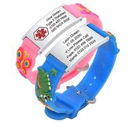 Personalisierte Sos Armband Kinder - 2 Stück Armband mit Telefonnummer Silikonband Notfallarmband Kleinkind mit Gravur Anti-Verlust ID Armbänder für Mädchen Jungen