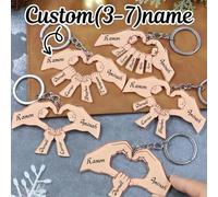 Personalisierter herzförmiger Mehrfach-Acryl-Schlüsselanhänger, individueller Namens-Familien-Schlüsselanhänger, individuell gestalteter süßer Schlüss