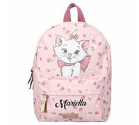 Personalisierter Kindergarten-Rucksack Disney Aristocats mit Name Mädchen | Kleiner Rucksack Kinder Katze Rosa Erdbeeren