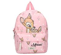 Personalisierter Kindergarten-Rucksack Disney mit Name Mädchen | Kleiner Rucksack Bambi Reh für Kinder | Freizeitrucksack Rehkitz Filmeklassiker in rosa
