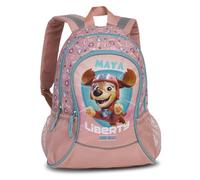 Personalisierter Kindergartenrucksack Paw Patrol Liberty - Rucksack Kinder Mädchen mit Namen - Freizeitrucksack Kindergarten Kita mit seitlichen Netztaschen Vordertasche