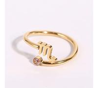 Personalisierter Ring Mit Zirkonbeschichtung, Verstellbarer Sternzeichen-Design-Ring, Damen/Herren-Horoskop, Himmlisches Astrologie-Set, Damen-Modeschmuck, Geburtstagsgeschenk, Bild, Skorpion
