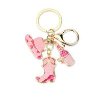 Personalisierter Schlüsselanhänger Aus Edelstahl Mit Western Cowboyhut Und Stiefel Anhänger, Geschenk Für Frauen, Geschenke Für Guter Freundin, Mama Und Oma Zu Geburtstagen, Hochzeiten Und Mehr