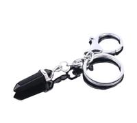 Personalisierter Schlüsselanhänger aus Naturstein, sechseckiger Prisma-Spinell-Anhänger, Alabaster, grüner Aventurin, Tigerauge-Stein, Schlüsselanhänger, Unisex-All-Match-Stil, Schwarzer Onyx,