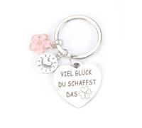 Personalisierter Schlüsselanhänger, Herzförmiger Schlüsselanhänger, Wünsche Dir Viel Glück,Schlüsselanhänger Glücksbringer,Glücksbringer Schlüsselanhänger,Schlüsselanhänger Herz