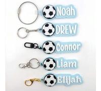 Personalisierter Schlüsselanhänger mit Namen für Fußball/Rugby, Namensschild für Sportausrüstungstasche von Jugendmannschaften, Geschenk zum Schulanfa