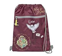 Personalisierter Turnbeutel für Mädchen Jungen mit Namen | Motiv Harry Potter Hogwarts mit Eule | Geschenk-Idee für Kinder Schuhbeutel zum Zuziehen