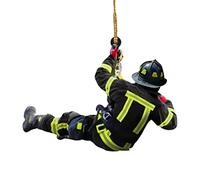 Personalisierter Weihnachts-Feuerwehrmann-Anhänger, Weihnachtsbaum, Auto, Feuerperiphereie, kreative Dekoration, Schlüsselanhänger, Home Z7I4