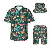 Personalisiertes Hawaii-Set mit Gesicht, personalisiertes lustiges Hawaiihemd, individuelle Hemden, Shorts und Bucket Hat, personalisierte Geschenke für Männer und Frauen